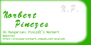 norbert pinczes business card